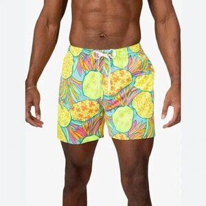 Chubbies The Hooligans Neon Pineapple Mesh Lined Swim Trunks Shorts Size XL EUC‎